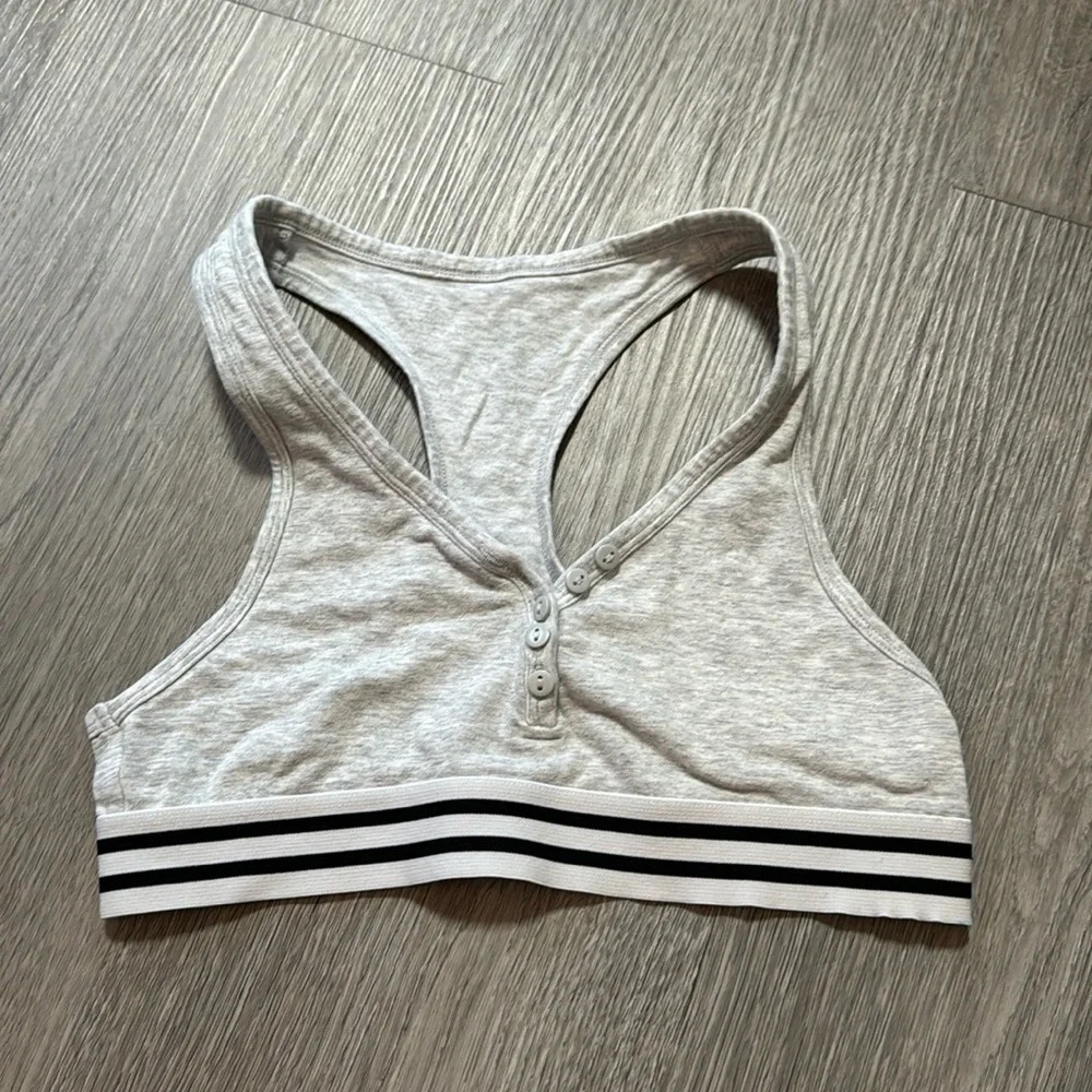 Colsie Button T-Shirt Bralette Gray Comfortable Size XS